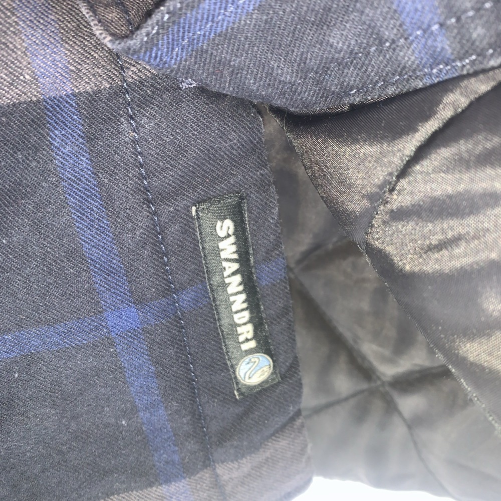 Swanndri Plaid Button Quilted Shacket Mens Large Gray Black Blue New Zealand - Picture 6 of 16